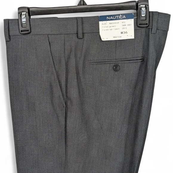 Nautica Men's Modern Fit Bi-Stretch Suit Dress Pants Gray Charcoal 32 x 32 - Picture 1 of 6